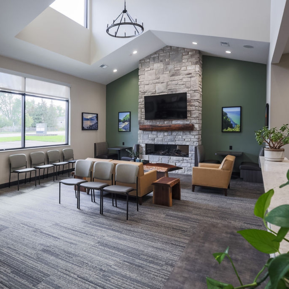Clear Construction Michigan - luxury dental office finished construction - lobby/waiting room